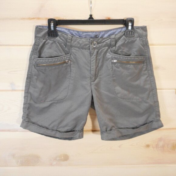 Horny Toad & Co Swept Away Women's Sz 4 Gray Linen Blend Shorts Outdoor Hiking - Picture 1 of 9